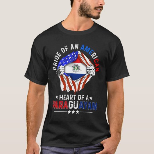 Paraguayan American America Pride Foreign Paraguay Tシャツ (正面)