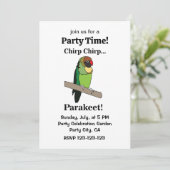 Parakeet Bird Funny Party 招待状 (スタンド正面)