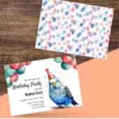 Parakeet Budgie Petバードバードブジェリガールバースデーパーティー 招待状