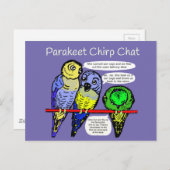 Parakeet Chirp and Talk is Cheep Postcard ポストカード (正面/裏面)