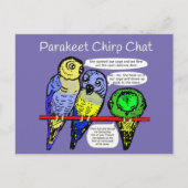 Parakeet Chirp and Talk is Cheep Postcard ポストカード (正面)