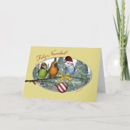 Parakeet Feliz Navidadクリスマスカースペインのド シーズンカード