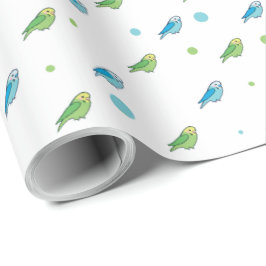 Parakeet polka dot wrapping paper ラッピングペーパー