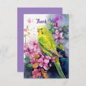 Parakeet Thank You Noteカード サンキューカード (正面/裏面)