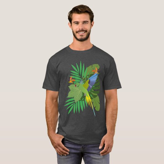 Parakeet with leaves tシャツ (正面フル)
