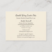 Parakeet with Tulips Exotic Pets 名刺 (裏面)