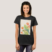 Parakeet with Tulips Exotic Pets Tシャツ (正面フル)