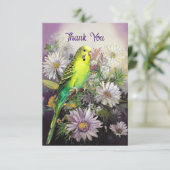 Paraketと花Thank You Note Card サンキューカード (スタンド正面)