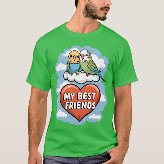 Paraketes私の友最高の人ハート雲デザインギフト Tシャツ (正面)