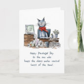 Paralegal Day from Group Funny Woman Cat at Desk カード (正面)