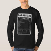 Paralegal Nutrition Facts Sarcastic Graphic Tシャツ (正面)
