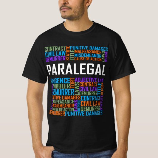 Paralegal Words Gift Paralegals Gifts Law Attorney Tシャツ (正面)