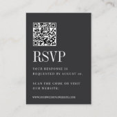 Parallel モダン Black & WhiteのQRコー結婚ドRSVP エンクロージャーカード (正面)