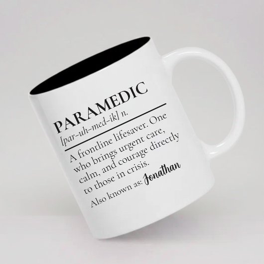Paramedic Definition Mug Personalized Medical Gift ツートーンマグカップ