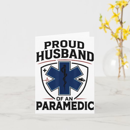Paramedic Husband Proud Husband Of An Paramedic  カード (黄色い花)