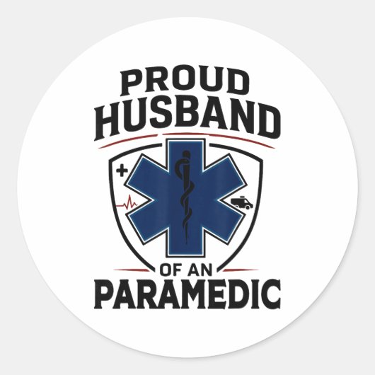Paramedic Husband Proud Husband Of An Paramedic  ラウンドシール (正面)