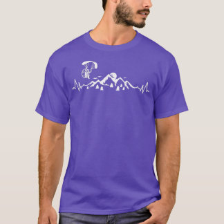 Paramotor Mountains Heartbeat Paraglider Paraglidi Tシャツ