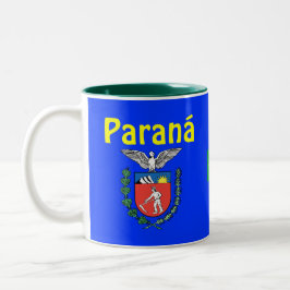 Paranáのブラジルの州のコーヒー・マグCanecaはParanáをします ツートーンマグカップ