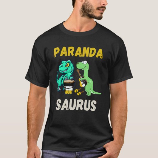 Parandasaurus Dinosaurs Playing Garifuna Drum And  Tシャツ (正面)