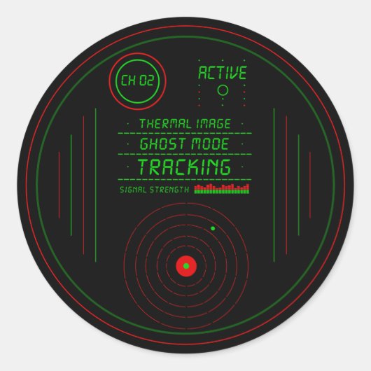 Paranormal Ghost Tracker Radar Display Scanner Art ラウンドシール (正面)