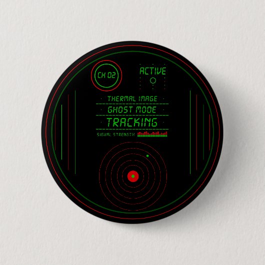 Paranormal Ghost Tracker Radar Scanner Display Art 缶バッジ (正面)