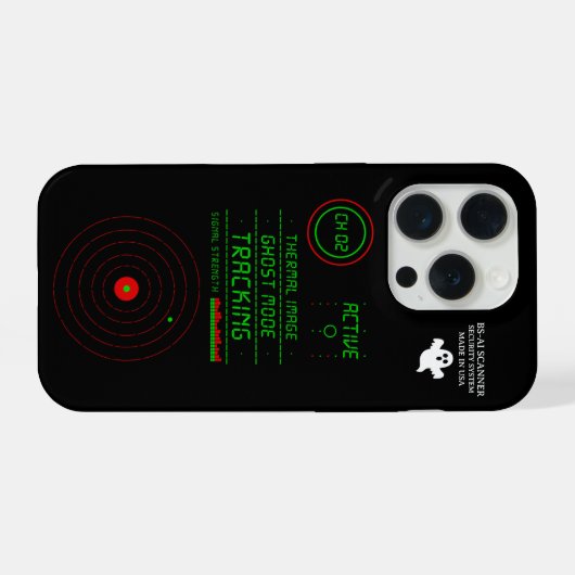 Paranormal Ghost Tracker Radar Scanner Display Art iPhoneケース (裏面横)