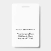 Paranormal Investigator従業員の写真ID名タグ バッジ (裏面)