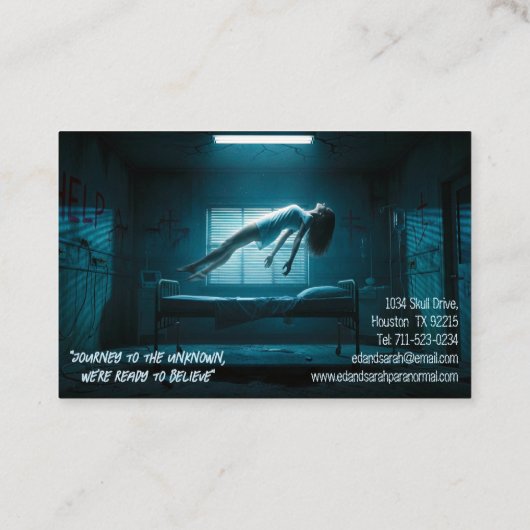 Paranormal Investigators Eerie Ghost Levitating 名刺 (裏面)