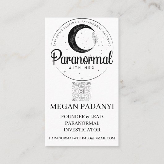 Paranormal with Meg Business Cards no photo 名刺 (正面)