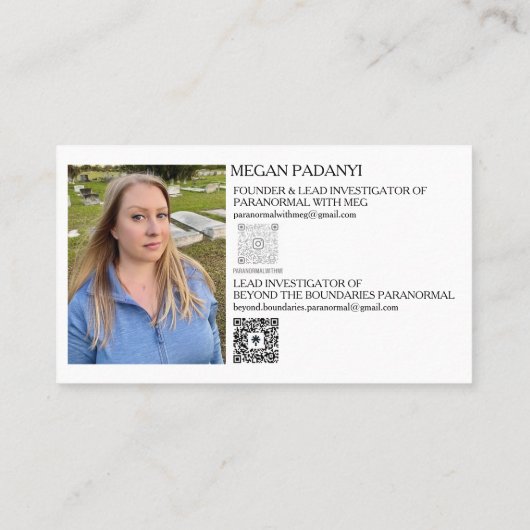 Paranormal with meg Horizontal with photo 名刺 (裏面)