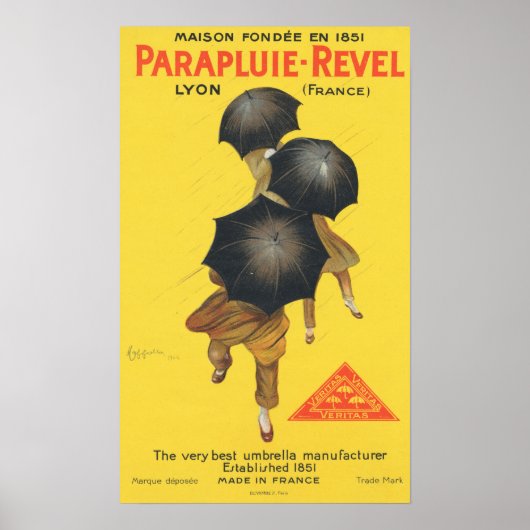 PARAPLUIE REVEL傘フランスのメーカー旧 ポスター (正面)