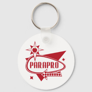 Parapro -レトロの赤い60年代の刺激を受けたな印 キーホルダー