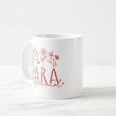 Paraprofessional、花、シンプルデザイン コーヒーマグカップ (正面左)
