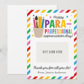 Paraprofessional Appreciation Day Gift Card Holder 招待状 (正面/裏面)