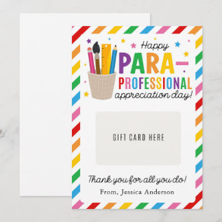 Paraprofessional Appreciation Day Gift Card Holder 招待状