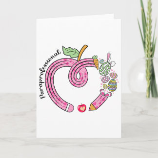 Paraprofessional Heart Happy Easter Day Pencil Eas カード