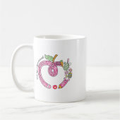 Paraprofessional Heart Happy Easter Day Pencil Eas コーヒーマグカップ (左)