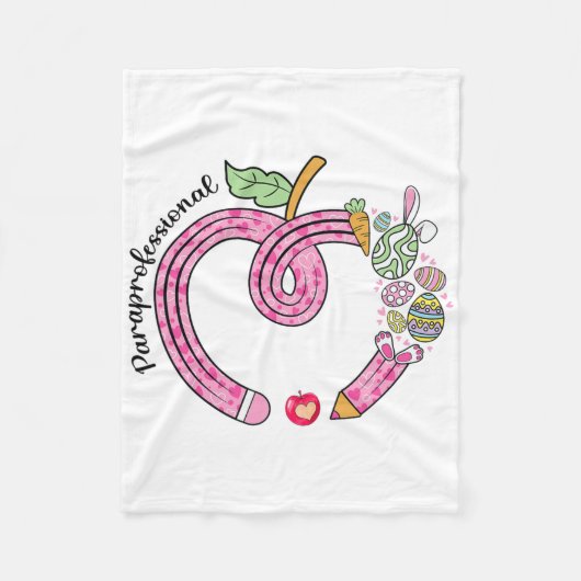 Paraprofessional Heart Happy Easter Day Pencil Eas フリースブランケット (正面)