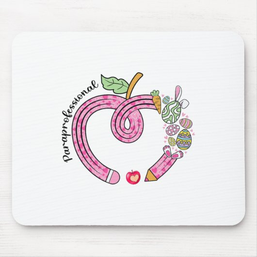 Paraprofessional Heart Happy Easter Day Pencil Eas マウスパッド (正面)