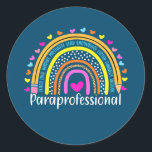 Paraprofessional Para Squad Leopard Rainbow Back ラウンドシール<br><div class="desc">Paraprofessional Para Squad Leopard Rainbow Back To School Gift. Perfect gift for your dad,  mom,  papa,  men,  women,  friend and family members on Thanksgiving Day,  Christmas Day,  Mothers Day,  Fathers Day,  4th of July,  1776 Independent day,  Veterans Day,  Halloween Day,  Patrick's Day</div>