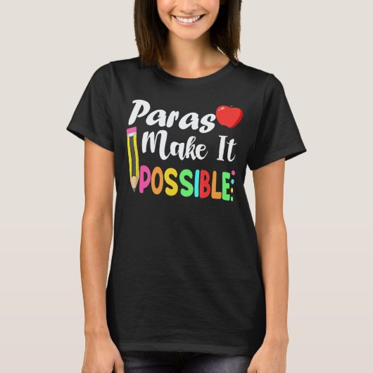 Paras Make It Possible Apple And Pencil Back To Sc Tシャツ (正面)