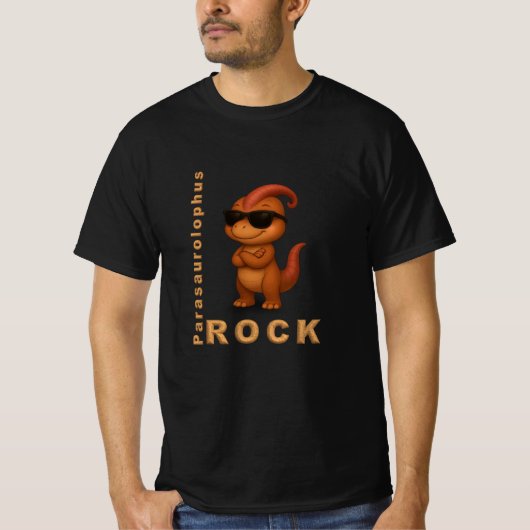 Parasaurolophus Rock – Cooles Dino T‑Shirt Tシャツ (正面)