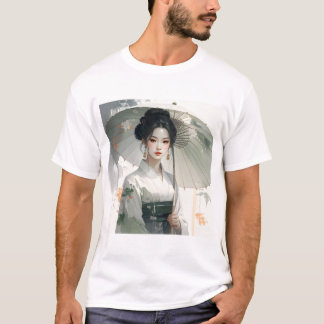Parasol Grace – 花柄の静寂 Tシャツ