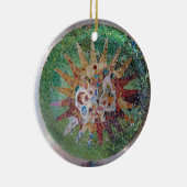 Parc Guellのモザイク緑 セラミックオーナメント (右)