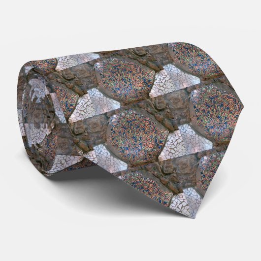 Parc Guellの虹のモザイク ネクタイ (ロール)