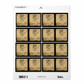 Parchmentキャンドルラベルの蹄鉄 ラベル (フルシート)