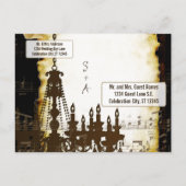 Parchmentスクロールシャンデリア日付を保存 案内ポストカード (裏面)