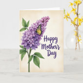 Parchment Floral Insect Card カード (黄色い花)