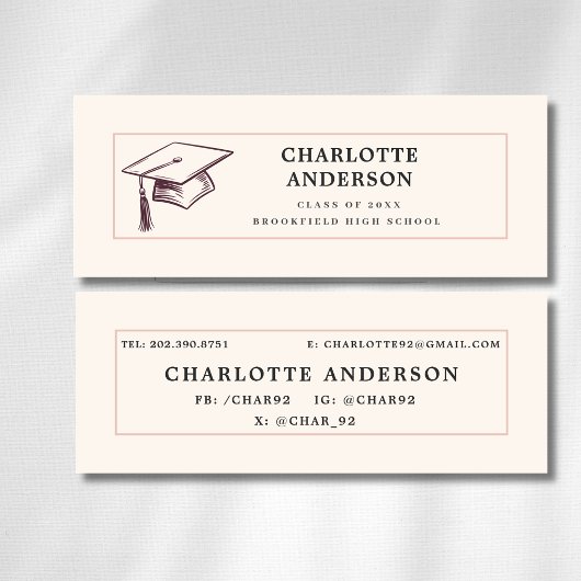 Parchment Grad Name Contact Card コーリングカード