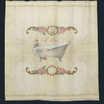 Parchment Le Bain RomanticののBathのばら色の家の装飾 シャワーカーテン<br><div class="desc">パリは恋人のためであり、少数の事は蝋燭および蝋燭ライトよりロマンチックです!  環境があなたのためこのテーマちょうどであるかもしれませんように蝋燭、においおよび平和なスパが付いている浴室を取ることを愛すれば。  これはAudrey Jeanneロバーツがヴィンテージのスタイルで作成するオリジナルのアートワーク、タイポグラフィのスタイルの文字を含んでいます: "Le Bain"かBath。  金ロココ様式のバロック式スクロール要素上のパステルで絵を描かれる美しいピンクの家宝のスタイルのばら色の花輪は上であり、底デザインの要素に、上王室のな王冠の差込みがあります。  旧式な爪の足のたらいはおもしろいのためのこの全体の設計にちょうど一致させる浴室タオルと手塗りそしてアクセントを置かれて。  版権複製権所有。</div>